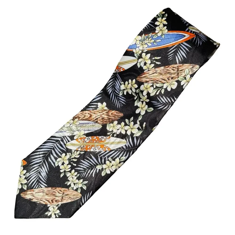Aloha Melting Pot‎ Hawaii Handmade Surfboard Floral Necktie Novelty Tie